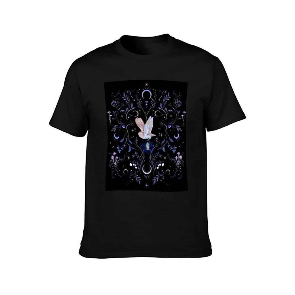 Owl Moonlight TShirt Man Graphic T Shirt Essential T Shirt TShirt