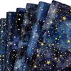 12 Folhas Papel de Presente Padrão Céu Estrelado Nebulosa Dia dos Namorados Festa de Aniversário Embalagem de Presente Decoração Papel de Artesanato DIY
