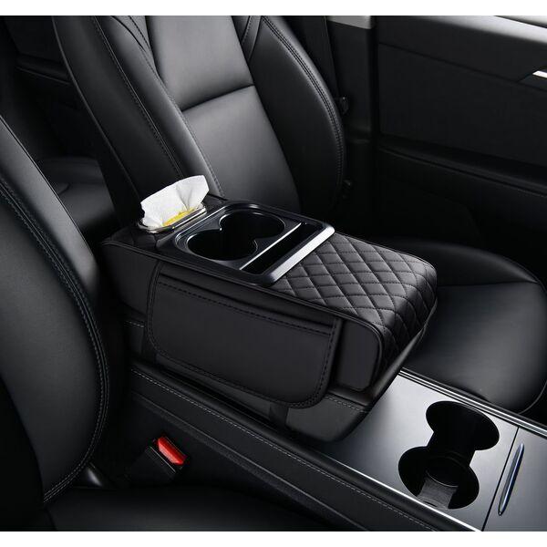 Multifunctional Car Armrest Box Pad Heightening Pad Car Central Armrest Tissue Box Storage Bag Cup Holder Integrated