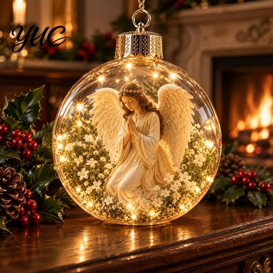 Illuminated Faith Based Decor Christian Scripture Keepsake, Light Up Religious Hanging Ornament with Bible Spiritual Encouragement Home Verse,
