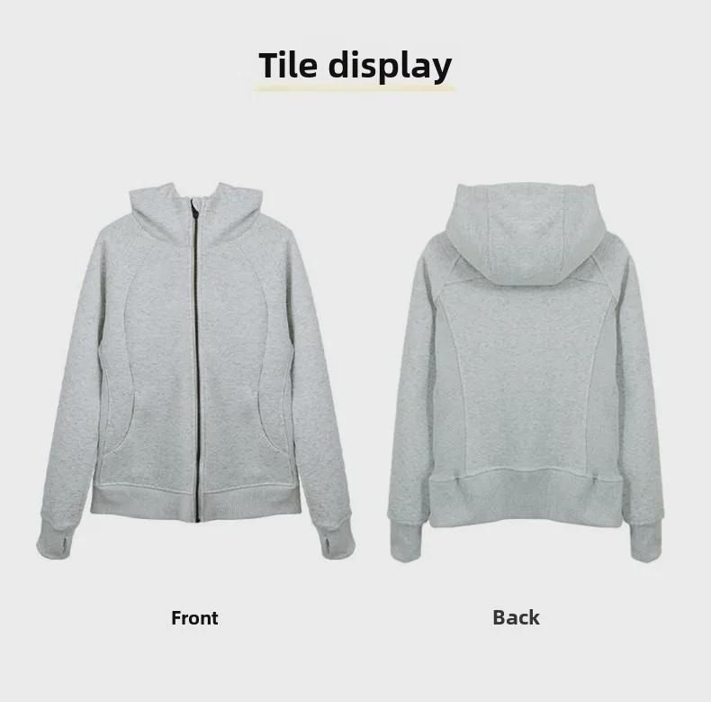 Navy Blue Women's Slim Fit Yoga Sweatshirt - Small, Casual Zipper Cardigan for Spring & Autumn 2025