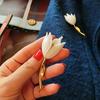 Broche Esmaltado Flor Tulipa de Luxo Leve Francês Alfinete Lapela Gola Cachecol Decoração Joias Femininas Joias de Vestuário Acessórios de Roupa
