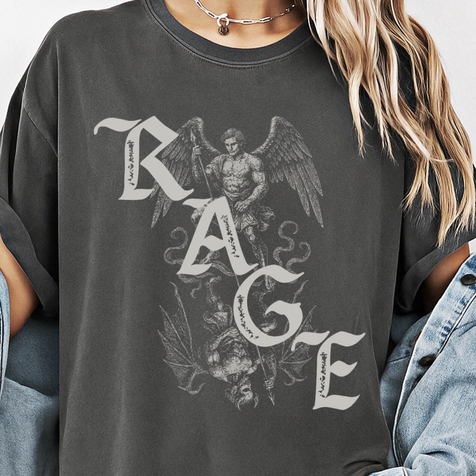 Rage Gothic Unisex, Vintage Comfort Colors Tee, Metal Music Inspired, Angel Demon Shirt, Gothic Fashion Gift XL