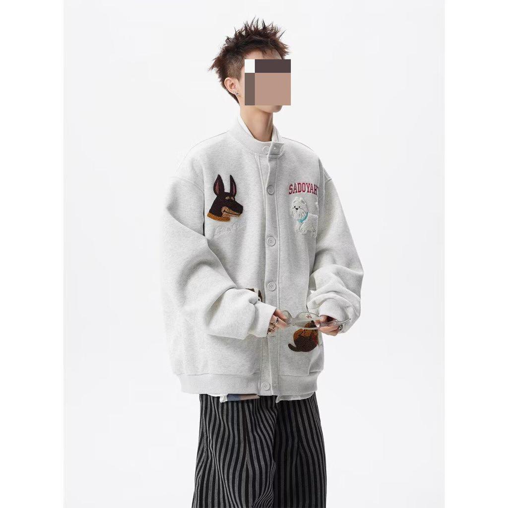 Unisex Ležérní Mikina s Výšivkou Japonského Kresleného Štěněte
