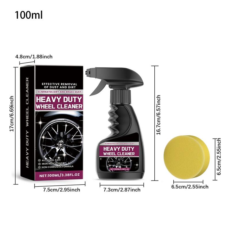 Wheel Cleaner Spray 100ml Long Lasting Wheel Tire Cleaner Spray Auto Tire Cleaning Tools Polishing Car Detailing Rim Tire Auto
