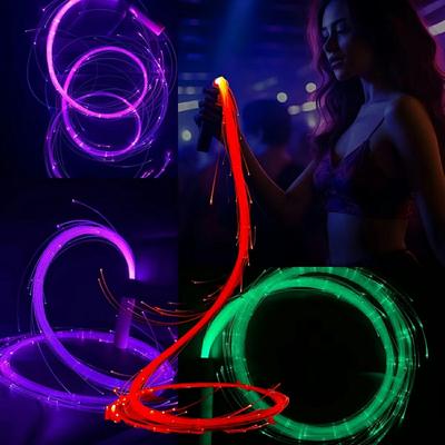 7 Colors 4 Modes 360 Degree Swivel Light Up LED Fiber Optic Whip for Rave Party Music Festival ( No Battery )