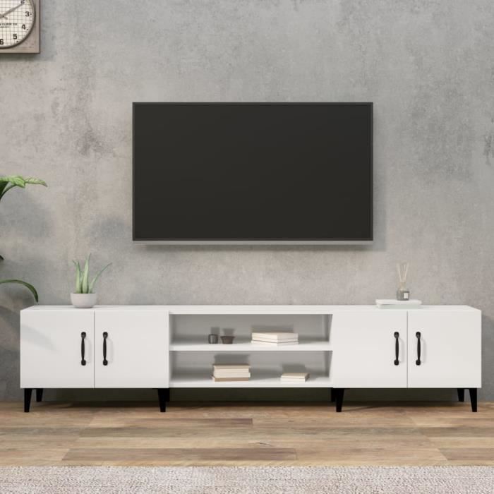 VidaXL Meuble TV blanc brillant 180x31,5x40 cm bois d'ingénierie 816266