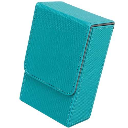 Portable Tarot Card Storage Case, Tarot Storage Box, PU Leather Tarot Card Holder for Card Protection and Travel (Blue Green)