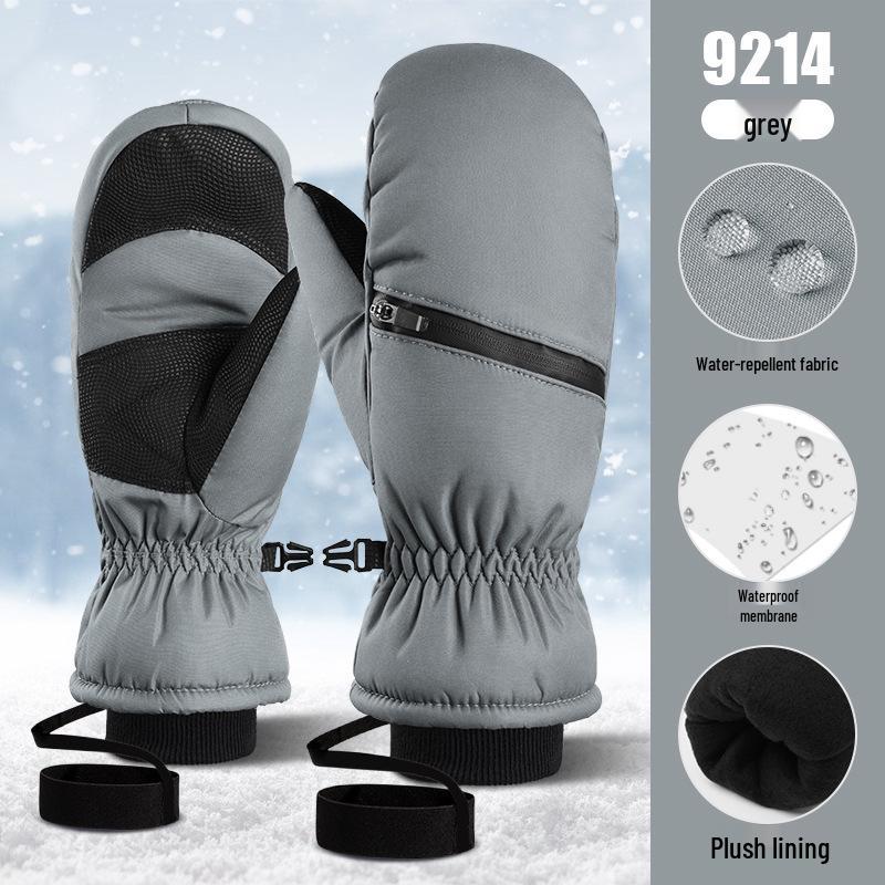 Northeast Winter Ski Gloves: Double-layer Velvet, Waterproof, Below-Zero Protection