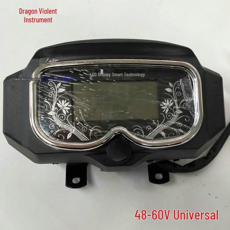 Universal LCD Electric Tricycle Dashboard: 60V/48V/72V Battery Level, Speed, and Mileage Display