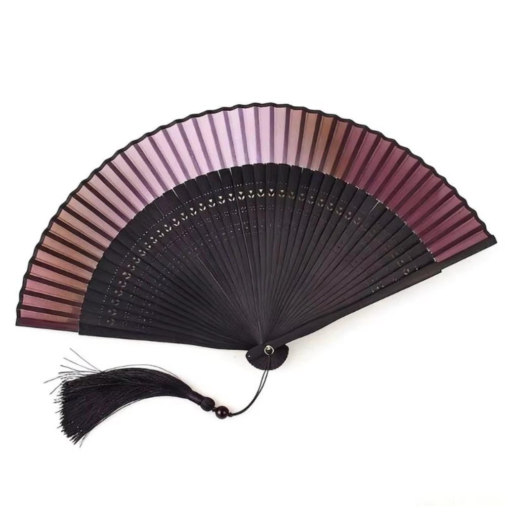 Hollow Carving Bamboo Folding Fan Portable Dance Fan Chinese Style Retro Hand Fan Gift Giving