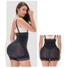 Adjustable Strap Front Zipper Lace Hem Tummy Control Hip Enhancer Shapewear Bodysuit