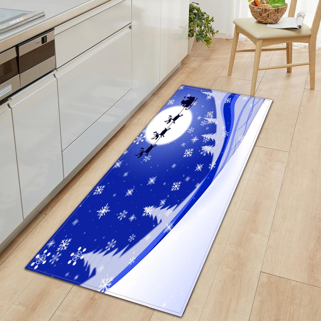 Christmas Household Bathroom Absorbent Non-Slip Mat Living Room Kitchen Sand Carpet Doormat Long Floor Mat