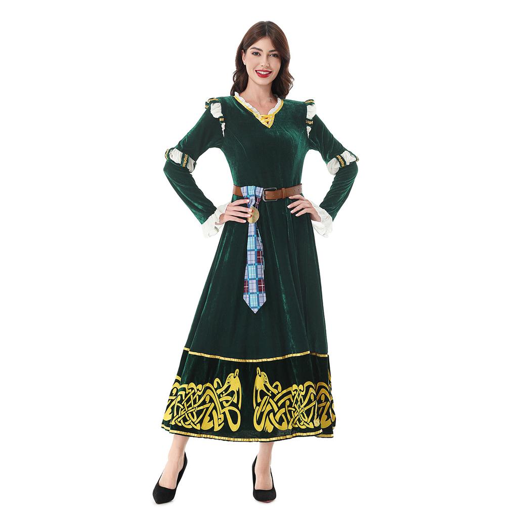 Halloween Costume Medieval Renaissance Court Style Legend of Bravery Melinda Princess Dress Performance Costume