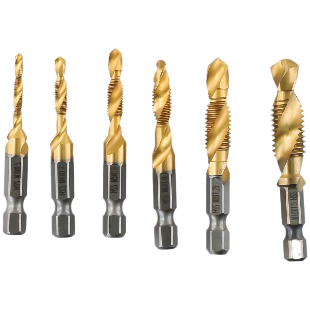 Brand New High Quality Aluminum Tin Alloy Wood Tap Drill Power Tools Compound Tap HSS Screw Hex Shank M8x1.25mm