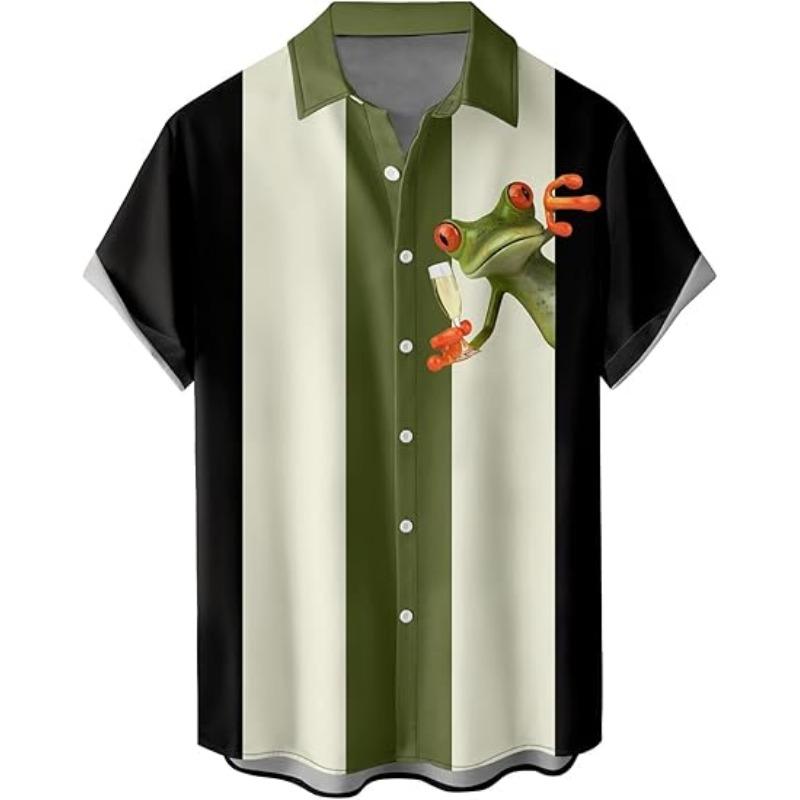 Camisa Havaiana Masculina Solta de Manga Curta Camisa de Praia Masculina Camisa Casual de Férias