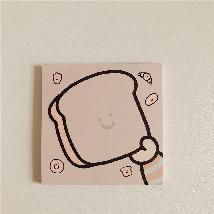 Memo Pad Bread No-sticky Note Paper Grid Square Notepad for Diary Decoration Student Stationery School Supplies