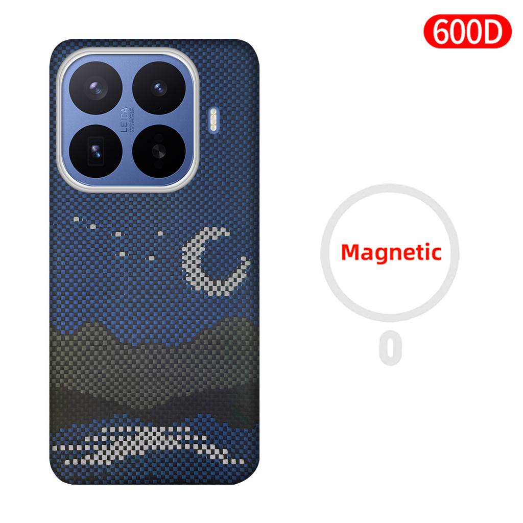 Per Xiaomi 17 T Pro/Xiaomi 17 T Custodia Tessuto Fibra Aramidica Kevlar Carbonio 600D 1500D Cover Rigida Sottile Magnetica Nera Sottile Leggera Rossa