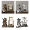 Retro Style Hourglass Sand Timer Sandglass Centerpiece Statue Sculpture Ornaments for Desk Bedroom Book Shelf Decorations