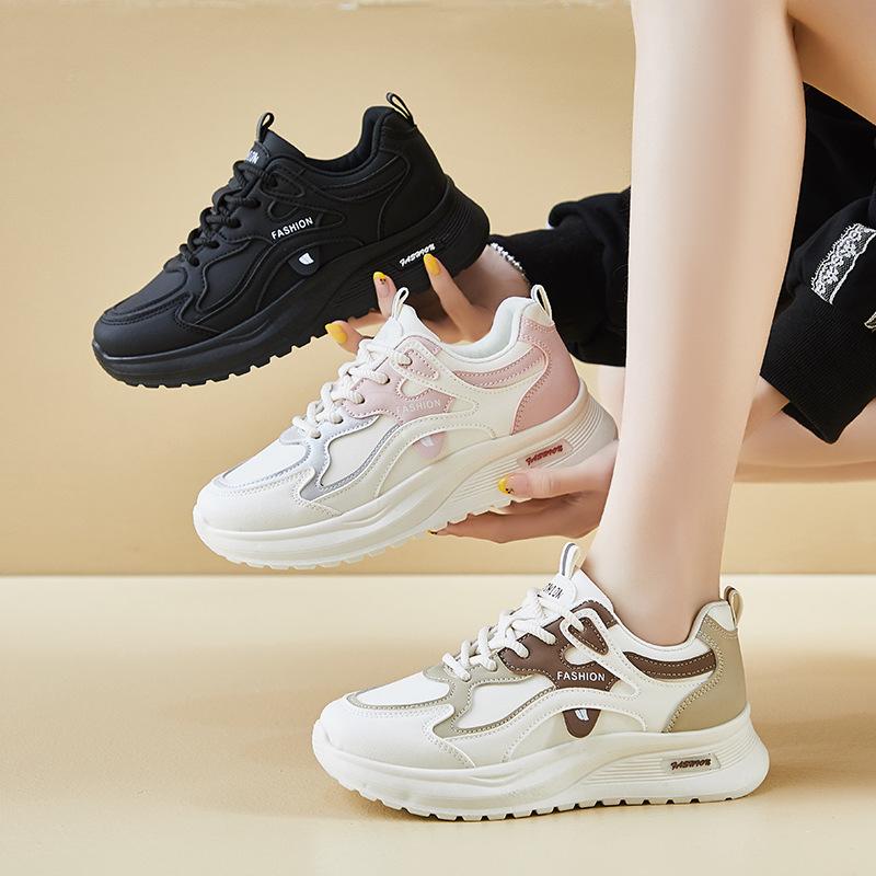 New Dad Shoes for Women's Spring Student Running Sports Thick Sole Height-enhancing Casual Shoes