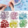 50Pcs Acrylic Cherry Blossom Beads Golden-Plated Flower Spacer Beads DIY Handmade Necklaces Bracelets Jewelry Making 5-Petal Floral Charms