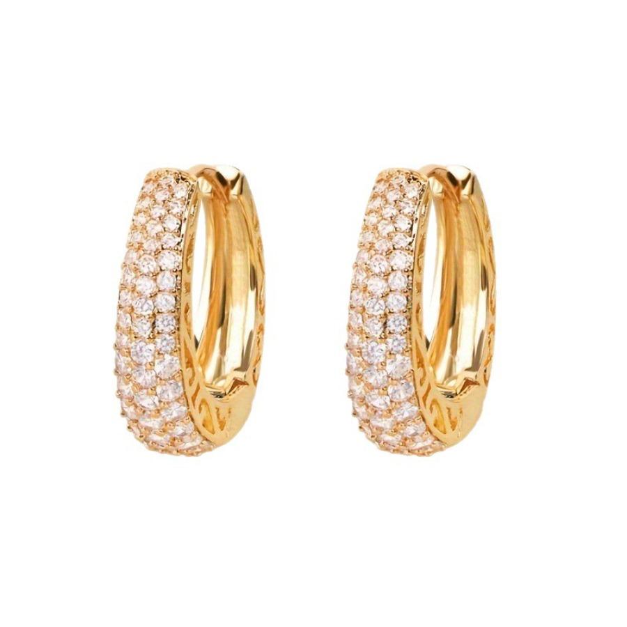 [Moissanite Stud Earrings] New Super Sparkly Full Moissanite U-Shaped Geometric High-End Fashionable Stud Earrings for Women