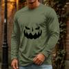 Men's Halloween Long Sleeve Neck Casual Top for Party