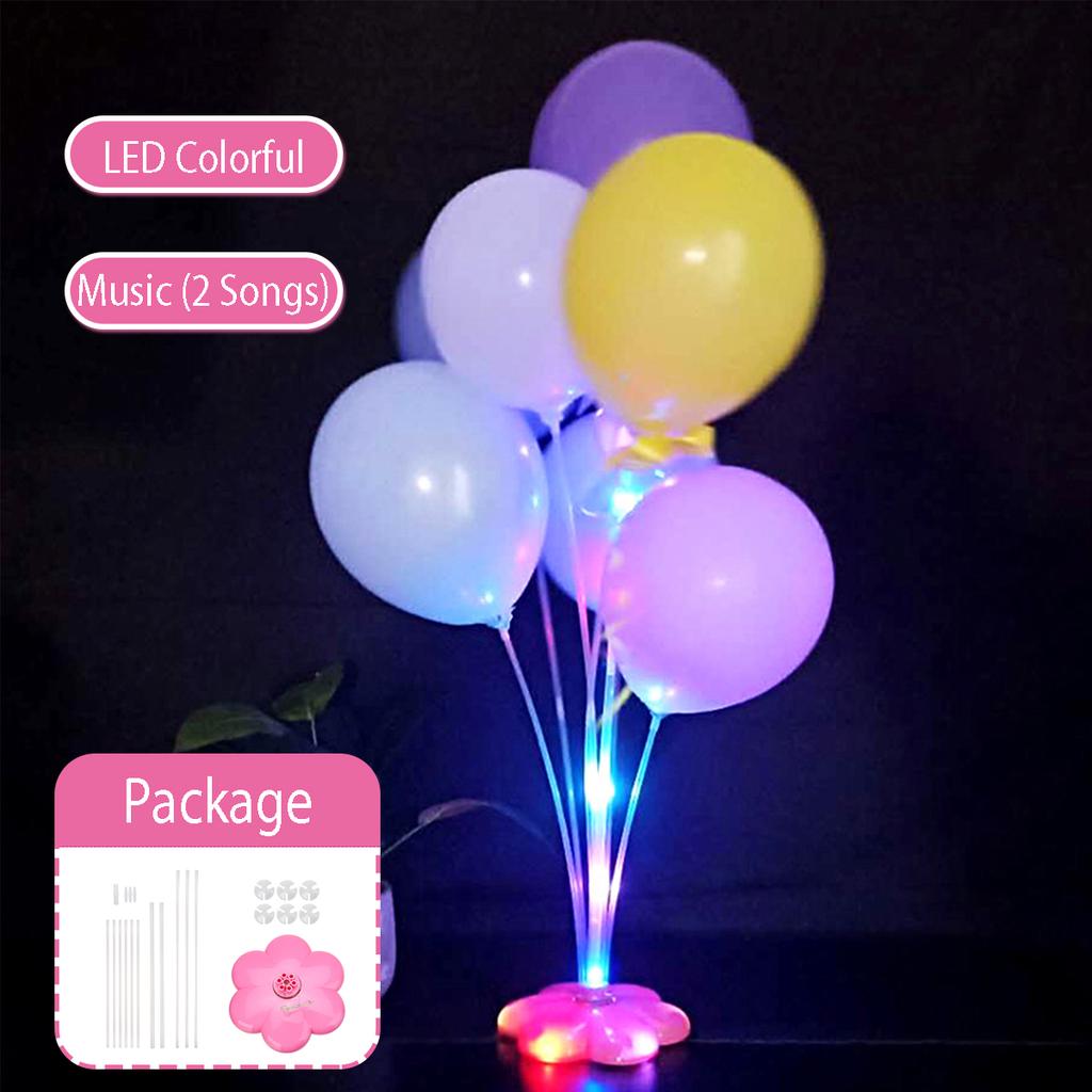 2 sets LED Balloons Stand Base Sticks Globos Holder Column Birthday Party Decor