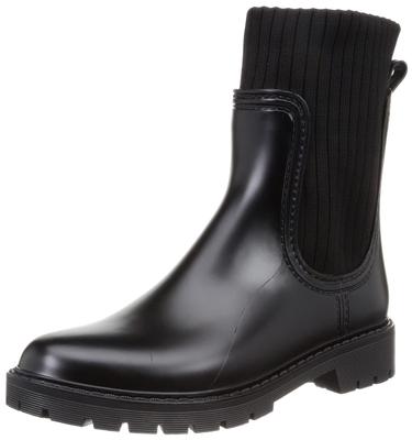 Oriental Traffic Tejido Lluvia Disponible en Grande y Pequeño Cómodo para Caminar Ajustado Tallas Bajas cm Botas de Mujer, Tallas, en, Ajuste, Semi-Mate, Tacón, Negro,
