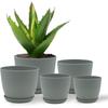 Stackable Plastic Plant Pots with Drainage Indoor Outdoor Use Durable Planters Succulents Flowers Garden Home Pack of 5