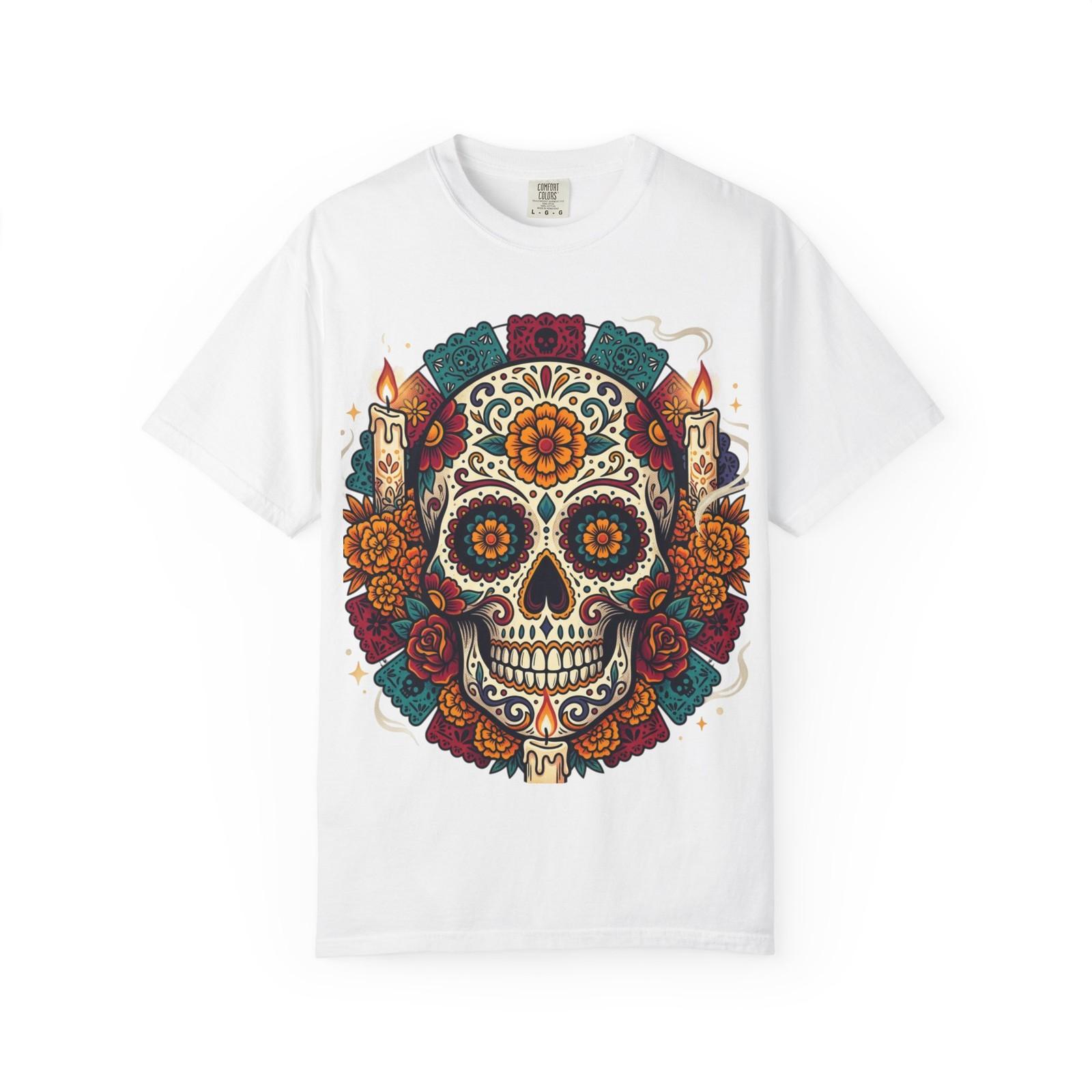 Sugar Skull Floral Tee | Day of the Dead Skull T-Shirt S