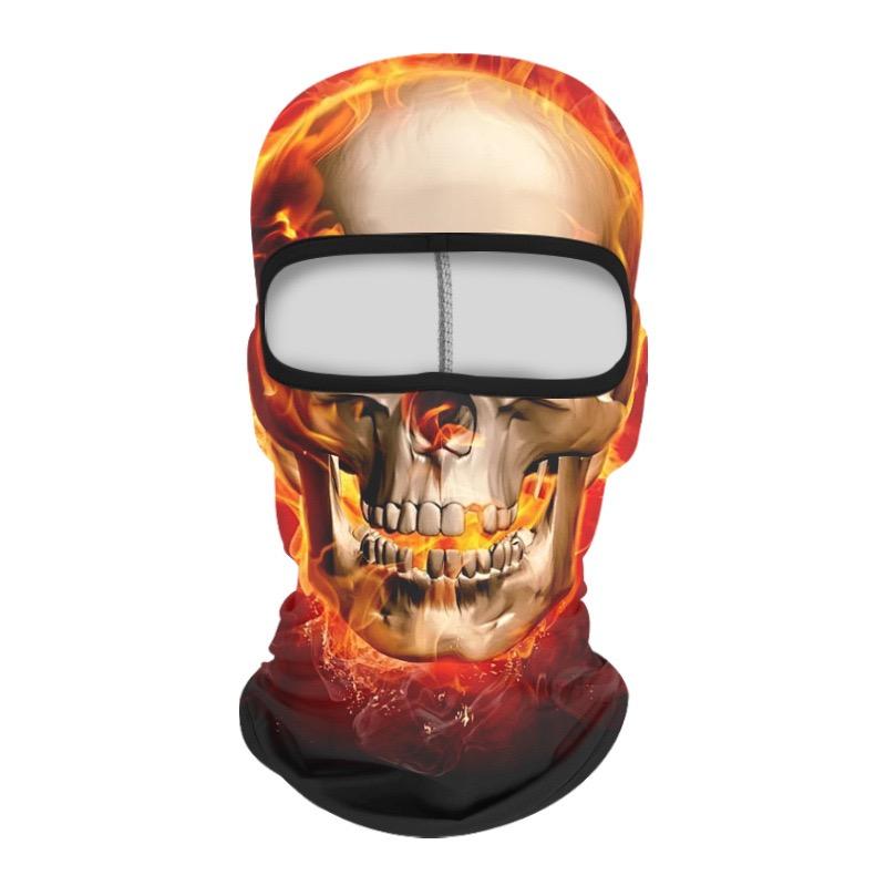 Skull Print Balaclava Face Mask, Ice Silk Cooling Breathable Sun Protection Full Face Cover for Cycling Running Hiking Outdoor Sports