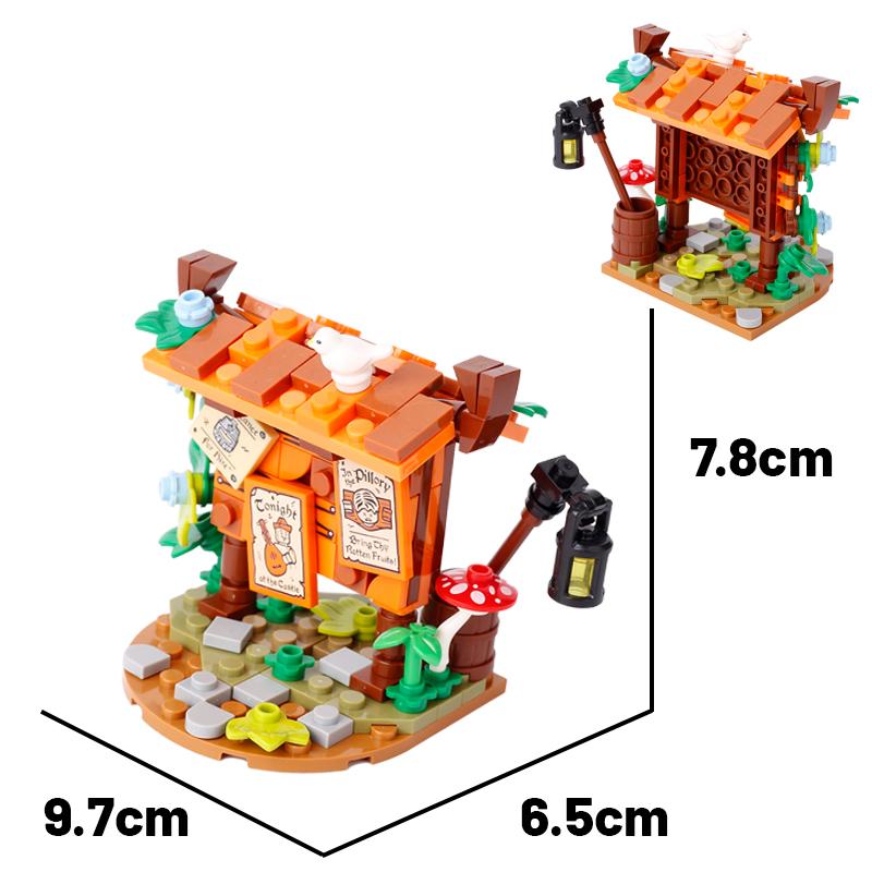 MOC Mittelalterliche Militärische Bausteine Soldatenfigur Zubehör Heiliger Ort Brunnen Straßenansicht Armee Ziegel Geschenke Spielzeug