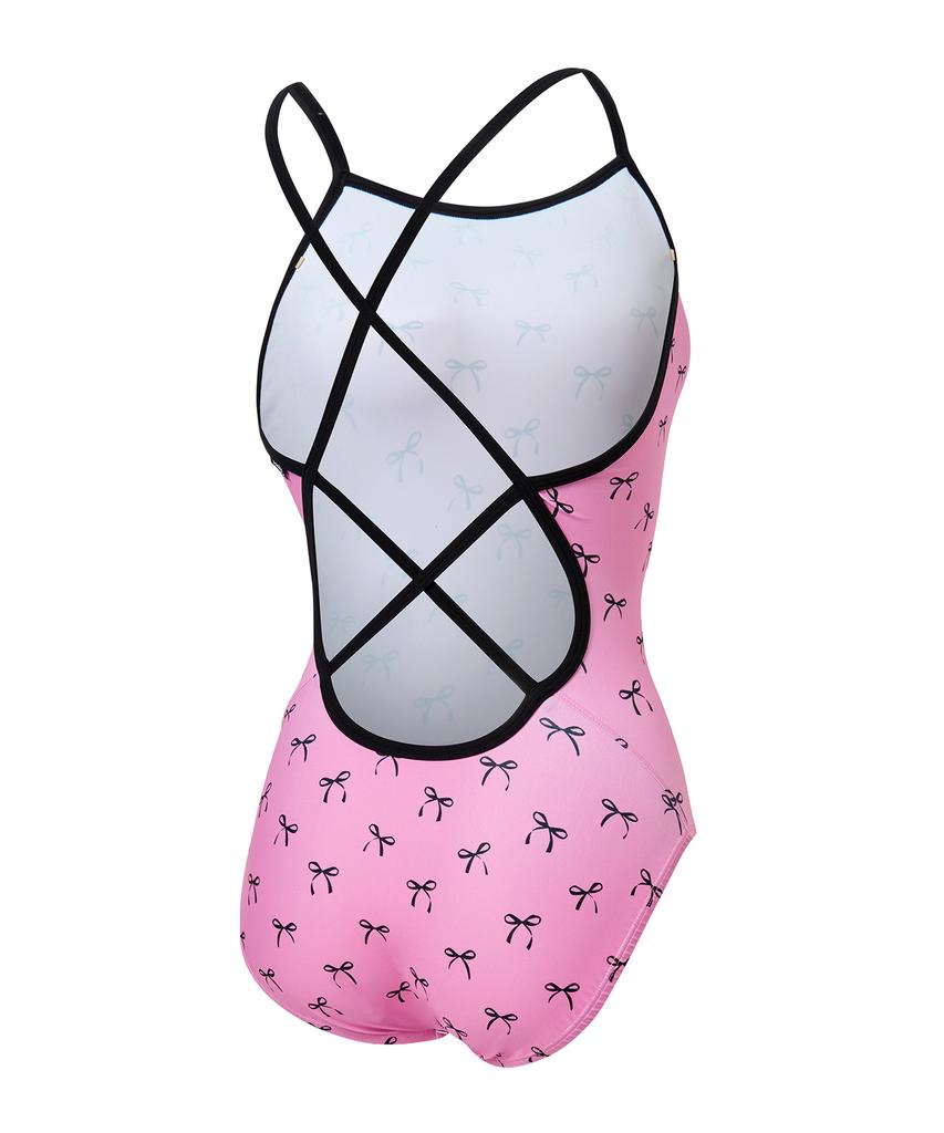 Laelliseupocheu [Qsla204 Pnk] Mini Petite Double Strap X-Back Swimsuit Pink