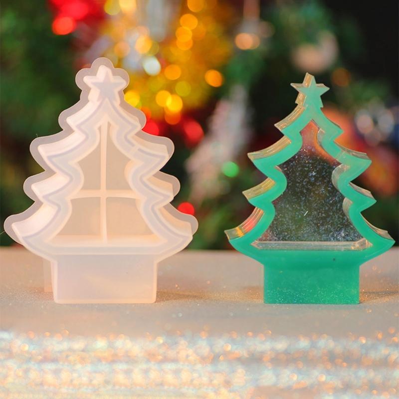 3D Crystal Lamp Christmas Tree Ornament Silicone Mold Suitable for Epoxy Resin Diy Crafts Jewelry Making Home Decor