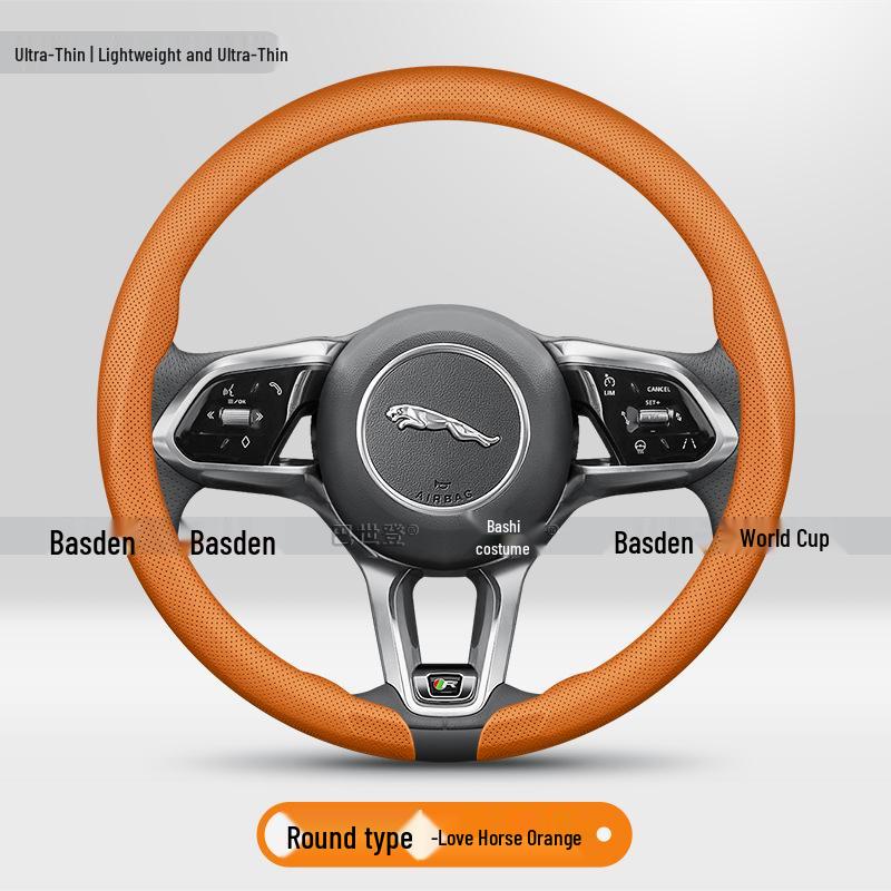 Jaguar XF, XEL, XE, F-PACE, XJ, E-PACE, XFL Genuine Leather Ultra-Thin Steering Wheel Cover 38 cm
