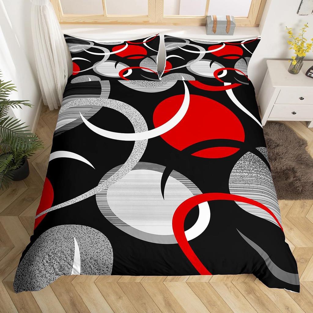 Abstract Line Art Duvet Set Bedding Set Soft Geometric Quilt Set Modern Room Decoration Kit
