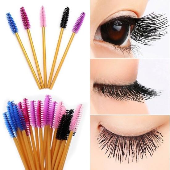 50Pcs Disposable Mascara Wands Eyelash Makeup Tool Portable Brushes Applicator
