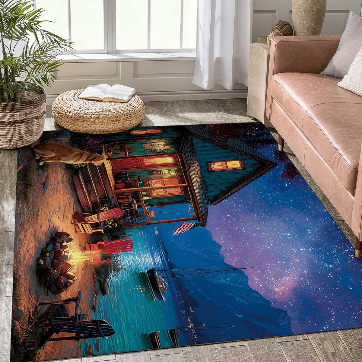 Space City Fantasy Area Rug, Non-Slip Game Mat 40x60cm( 15x23in )