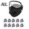 Breathable Cycling Mask Reusable Carbon Filter Dust with Adjustable Goggles, 6-Layer Face Guard 10 Filters, Protection Breathing Valve, Eye
