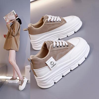 Γυναικεία Sneakers με Χοντρή Σόλα – Dad Shoes σε Χρωματική Μπλοκ Λευκό Μπεζ με Παχιά Πλατφόρμα για Casual Καθημερινή Χρήση
