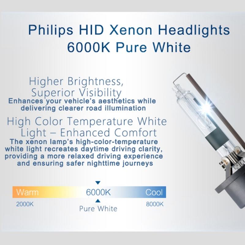 Philips xenon lamp 6000K Pure White Ultinon HID Headlight Technology Xenon