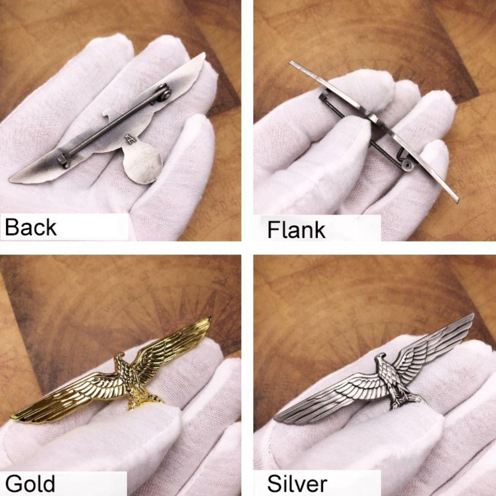 3D reliéfní brož s retro orlími křídly, přenosný německý orel, kovový odznak, univerzální