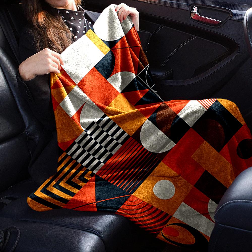 Abstract Geometric Shapes Blanket Soft Throw Blanket For Home Bedroom Bed Sofa Travel Office Solid Christmas Blanket
