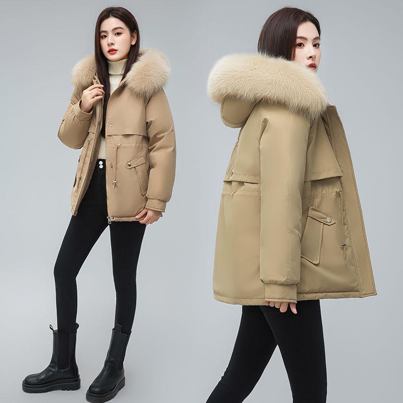 

Pie Overcomes Women s New Winter Clothing Small Padded Clothes Waist Padded Jackets Fleece Thickened Padded Jackets M [85-55kg recommended] хаки