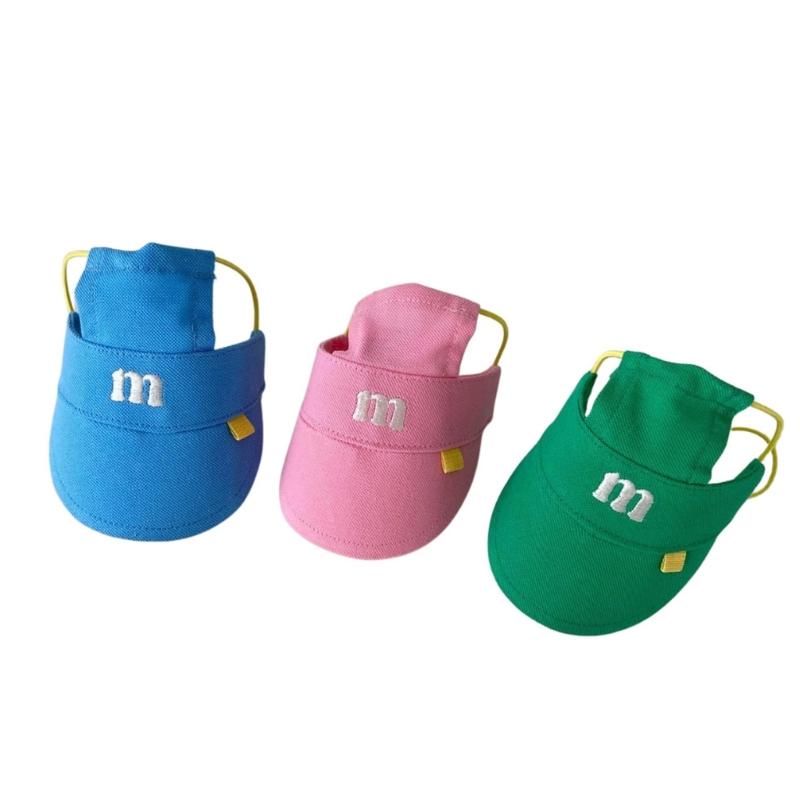 Embroidery Pet Sun Hat For Dog Cats With Adjustable Belt Breathable Headwear Sunproof Hat Pet Fashion Accessory