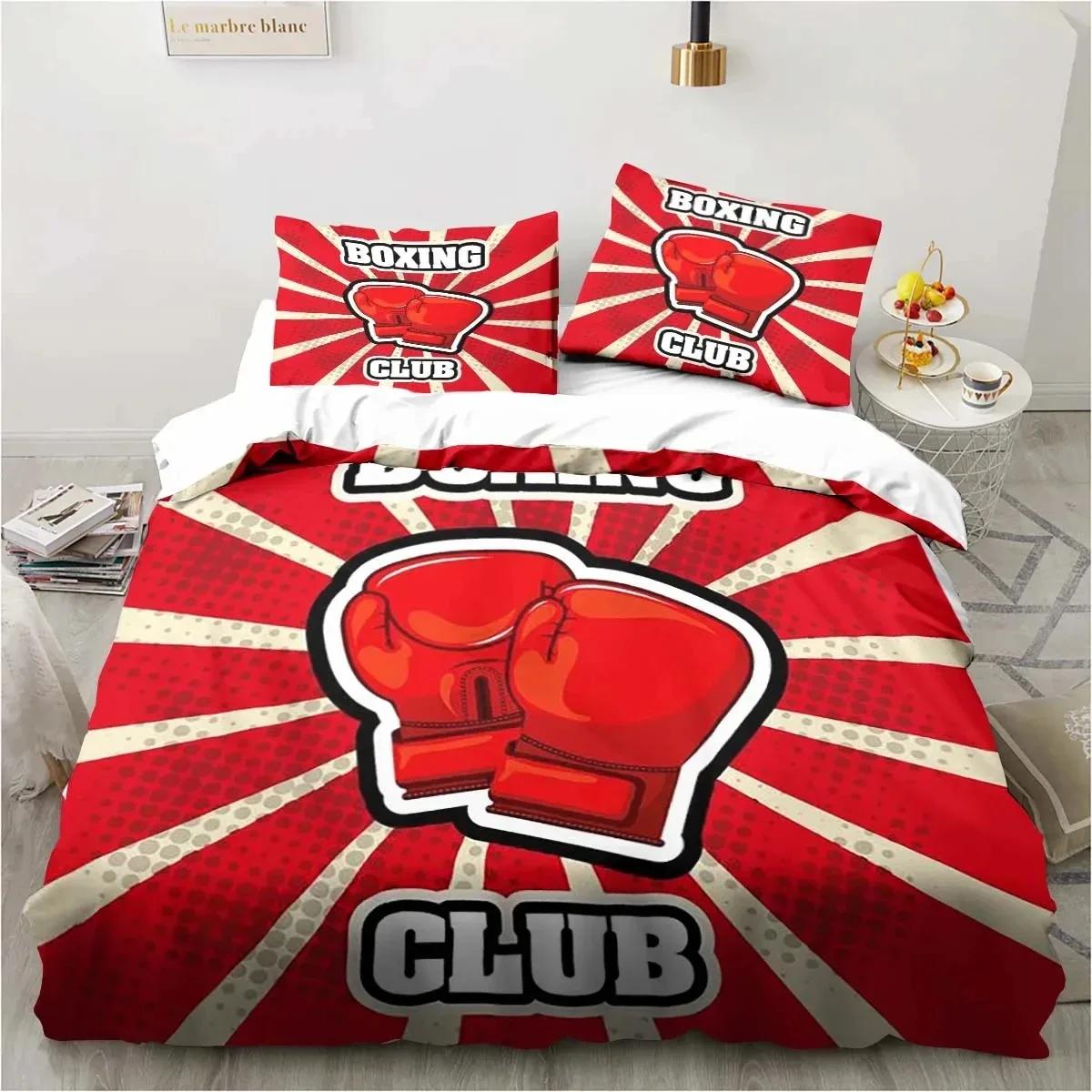 

3D Print Boxing Gloves Boxer Fighting Bedding Set Single Twin Double Queen King Cal King Size Bed Linen Set 135x200cm