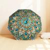 Peacock Feather Mandala Automatic Opening Folding Umbrella - 8 Bone Iron Frame, Suitable for Fans, Travel, Daily Use, Gift for Outdoor Enthu