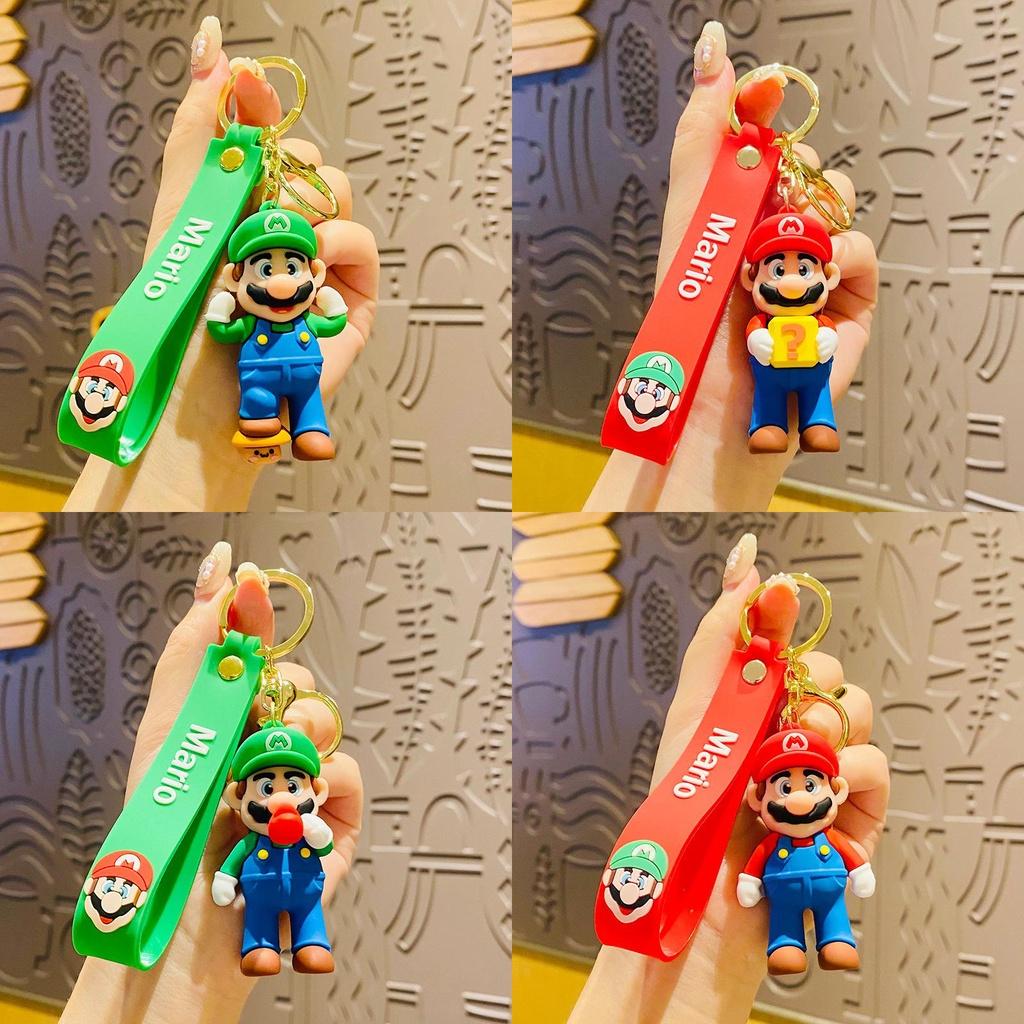 Cute Cartoon Super Mario Keychain Creative Pvc Car Pendant Wholesale Gift