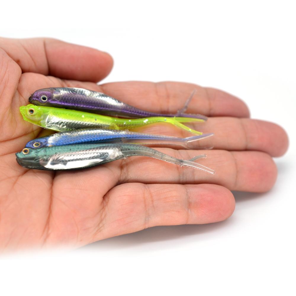 MNFT 6Pcs Fishing Worm Soft Silicone Swimbaits Lure Paddle Tail Shad Minnow Paddle 7.5cm 1.8g  Paddle Tail Swim Bait